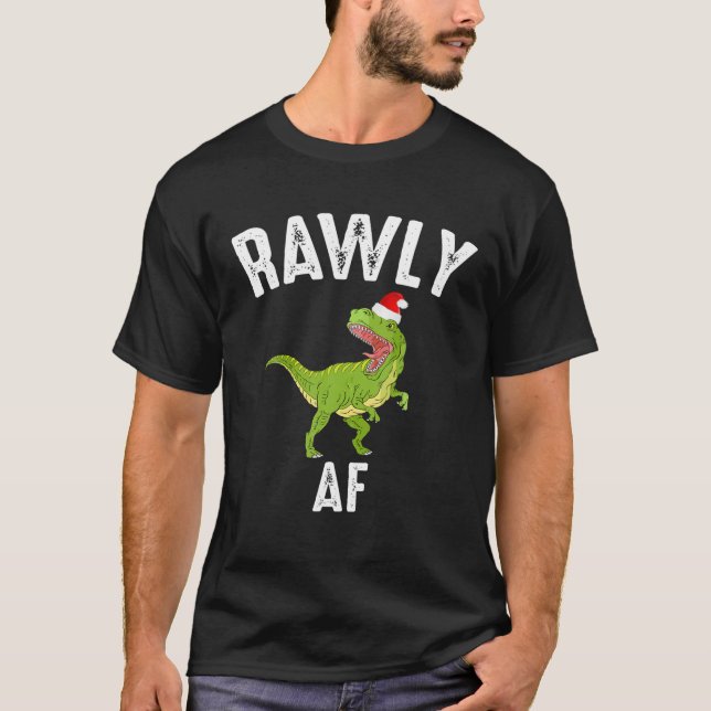 T-shirt Rawly AF amusant Dinosaure de Noël costume Pyjama  (Devant)