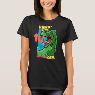 T-shirt Rawr I'm 10 Birthday Girls 10th Birthday Dino Tyra
