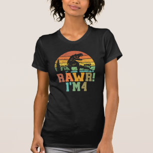 T-shirt Rawr Im 4 Dinosaure T Rex 4 Ans