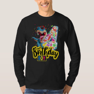 T-shirt Rawr I'm 4 mignonne Kids I Am 4 Boy Dinosaur Anniv