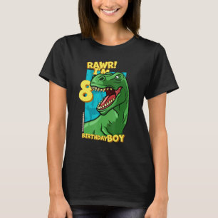 T-shirt Rawr I'm 8 Birthday Boys 8th Birthday Dino Tyrann