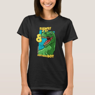 T-shirt Rawr I'm 8 Birthday Boys 8th Birthday Dino Tyranno