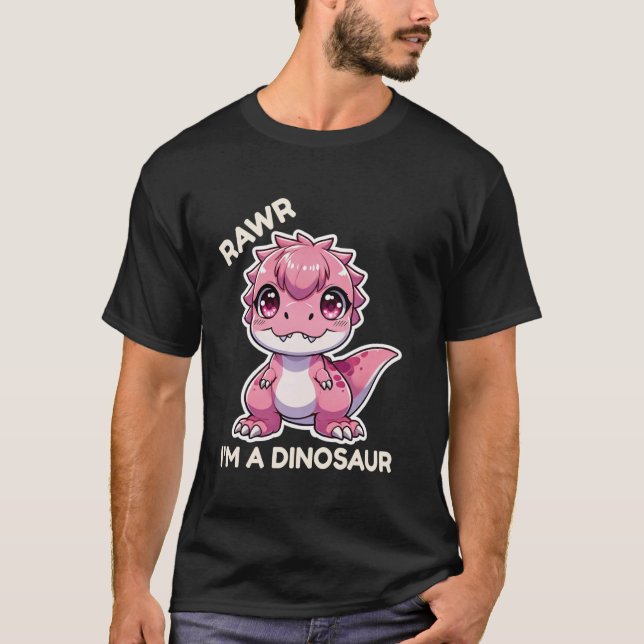 T-shirt Rawr I'm A Dinosaur Cartoon T Rex Monster (Devant)