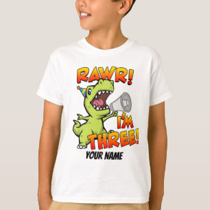 T-shirt Rawr I's Three Dinosaur