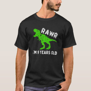 T-shirt Rawr J'ai 9 ans Dinosaur Vintage 9e anniversaire