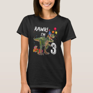 T-shirt Rawr Je suis 3 3ème anniversaire Rex Dinosaur Part