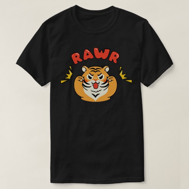 T-shirt Rawr Tiger Kawaii (Design devant)