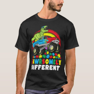 T-shirt Rawrsomement Différent T Rex Monster Truck Autisme