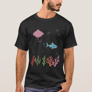 T-shirt Rayon sous-marin Enfants Requin Vie marine
