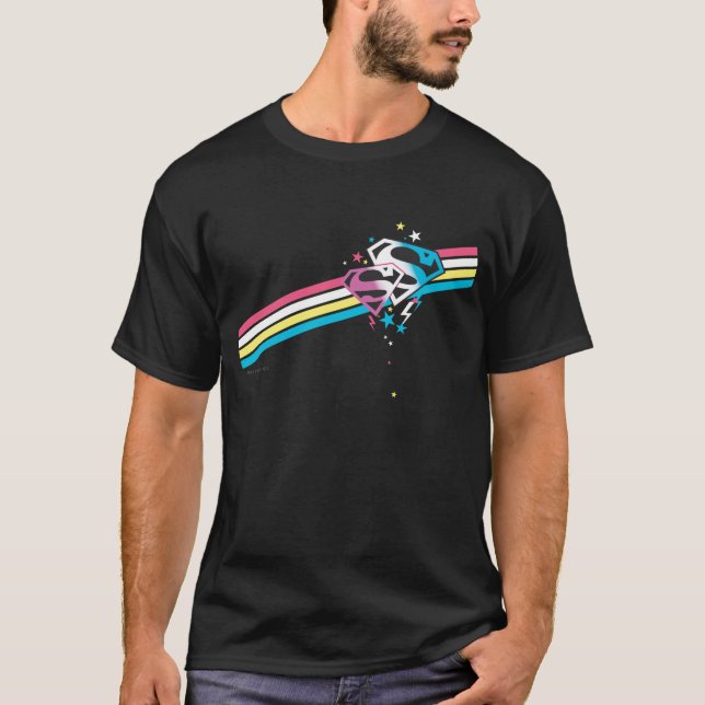 T-shirt Rayures d'arc-en-ciel de Supergirl (Devant)