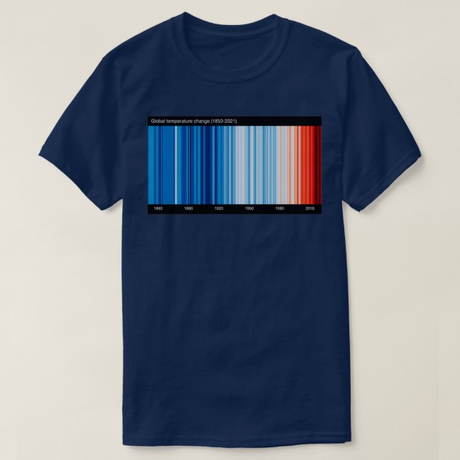 T-shirt Rayures de réchauffement global labellisées (Design devant)