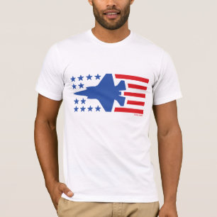 T-shirt Rayures de rouge d'étoiles bleues d'avion de