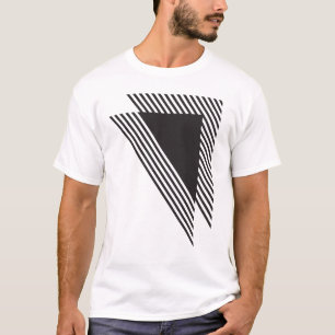 T-shirt Rayures géométriques diagonales en noir