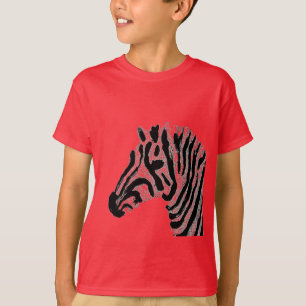 T-shirt Rayures noires et blanches d'impression de zèbre