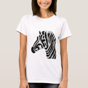 T-shirt Rayures noires et blanches d'impression de zèbre
