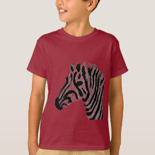 T-shirt Rayures noires et blanches d'impression de zèbre