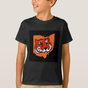 T-SHIRT RAYURES ORANGE ET NOIR