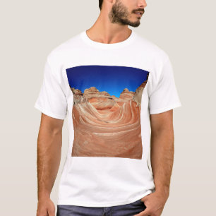 T-shirt Rayures rouges, beige et jaunes dans le vent et