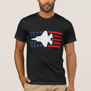 T-shirt Rayures rouges d'étoiles bleues du blanc n de jet