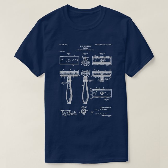 T-shirt Razor Barber Art Black Chalkboard (Design devant)