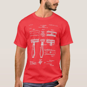 T-shirt Razor Patent Barber Art Plan