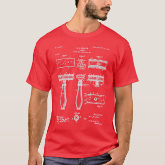 T-shirt Razor Patent Barber Art Plan