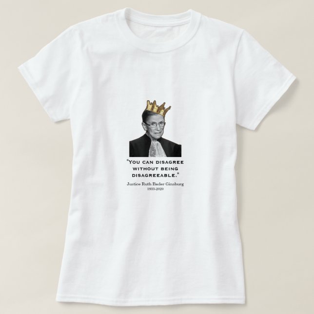 T-shirt RBG, citation, blanc (Design devant)