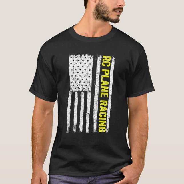T-shirt Rc Plane Racing American Flag Radio Contrôlée Rem (Devant)