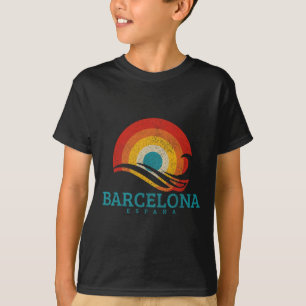 T-shirt Rcelona Espagne Espagne Vintage Wave Surfeur Surfi