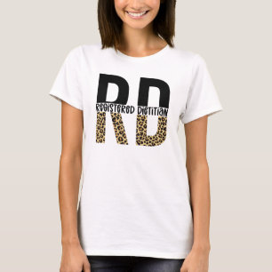 T-shirt RD Enregistré Diététiste Cheetah Imprimer Cadeaux 
