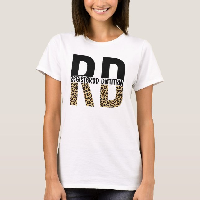 T-shirt RD Enregistré Diététiste Cheetah Imprimer Cadeaux  (Devant)