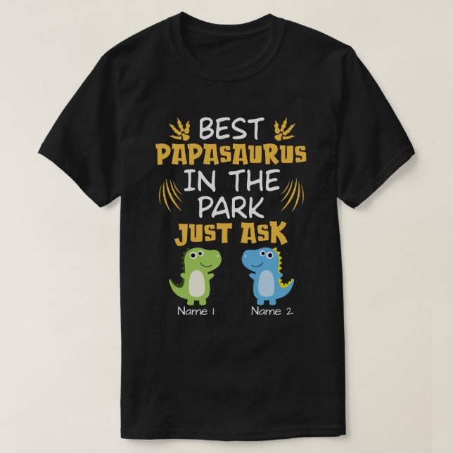 T-shirt RD Personnalisé Best Papasaurus Dans Le Parc (Design devant)