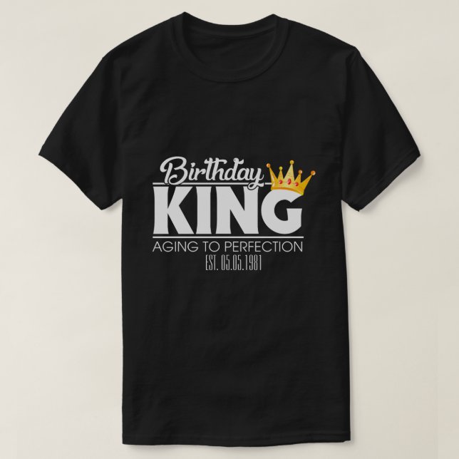 T-shirt RD Roi d'anniversaire personnalisé, équipe de jume (Design devant)
