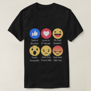 T-shirt Réactions de FB pour Trinis