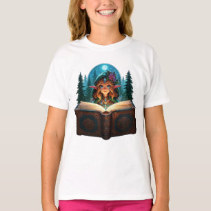 T-shirt "Reading Grimoire Enchanted Forest Elf"