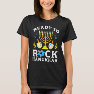 T-shirt Ready Rock Hanoukka Happy Chanukah Jewish Menorah