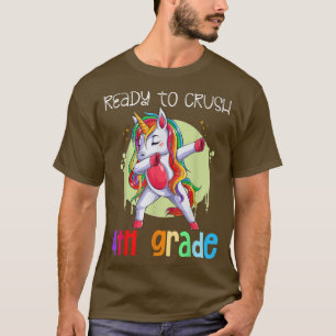 T-shirt Ready to Crush 4th Grade, Dabbing Unicorn, back to