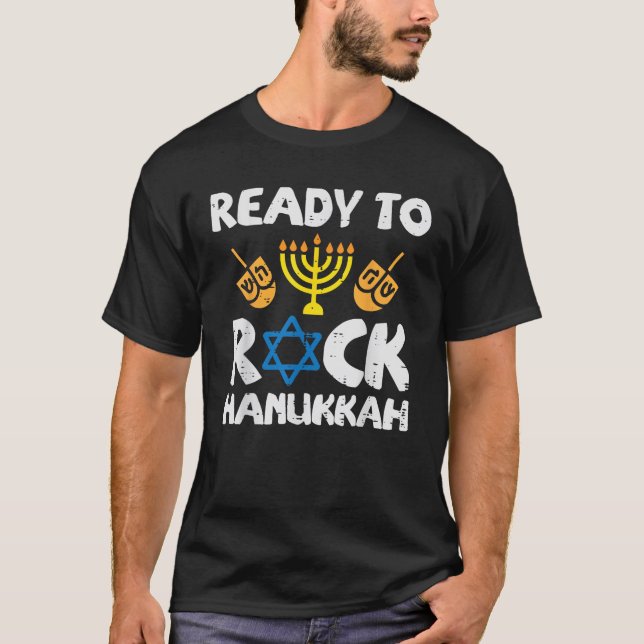 T-shirt Ready To Rock Hanukkah Toddler Boys Pajamas Chanuk (Devant)
