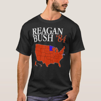 T-shirt Reagan Bush &x27 ; 84 Retro Logo Rouge Blanc Bleu