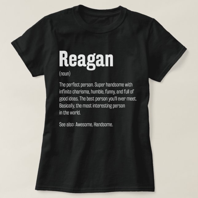 T-shirt Reagan Définition Amusant Prénom Humour Nom (Design devant)