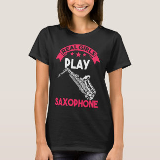 T-shirt Real girl saxophone play