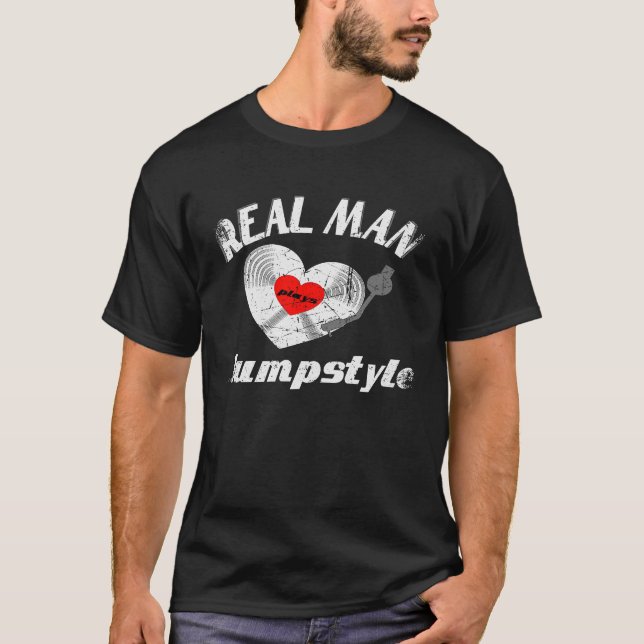 T-shirt Real Man Love Jumpstyle musique Idée DJ Vinyl Reco (Devant)