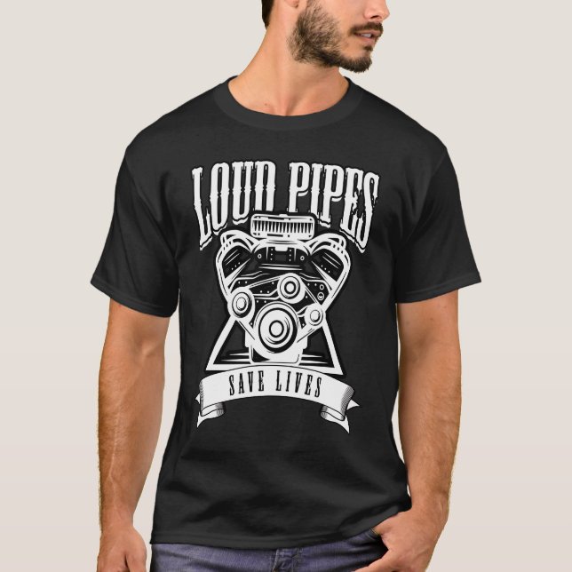 T-shirt Real Männer fahren Diesel V8 Loud Exhaust économis (Devant)