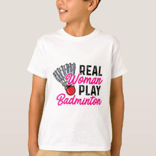 T-shirt Real Woman Play Badminton Badminton Player Shuttle