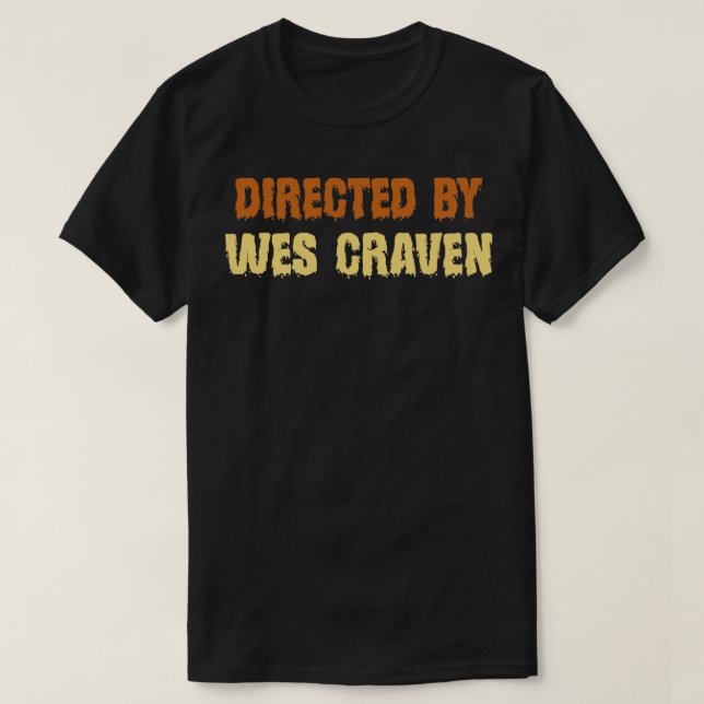 T-shirt Réalisé Par Wes Craven Texte Rétro (Design devant)