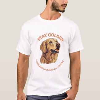 T-shirt Réaliste Chien Retriever Doré Restez Doré