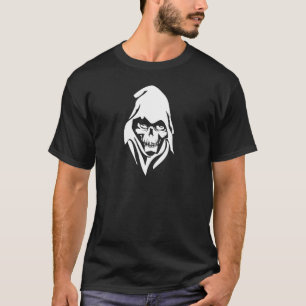 T-shirt Reaper blanc gothique font face sur l'arrière -