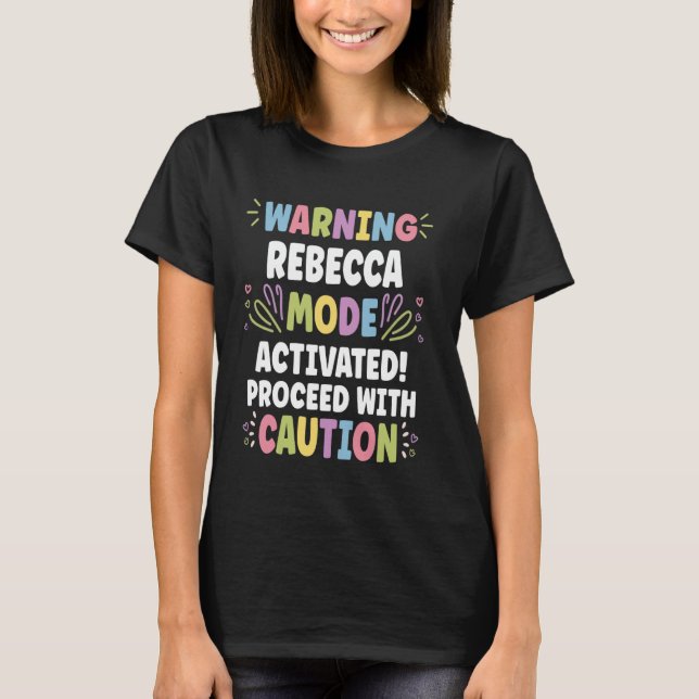 T-shirt REBECCA Personalized Name Funny Cute Custom REBECC (Devant)