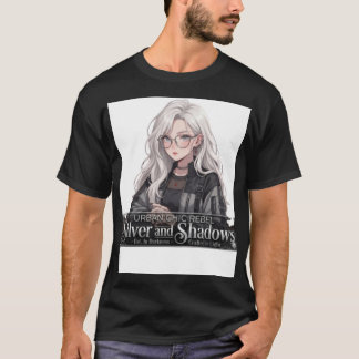 T-shirt Rebel Chic Urbain Fille Anime Argent et Ombres Gra