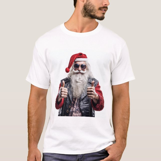 T-shirt Rebel Claus – Biker Santa Christmas Vibes (Devant)